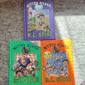 R.L. Stine Rotten School Book Set - Purple, Green, Orange Covers